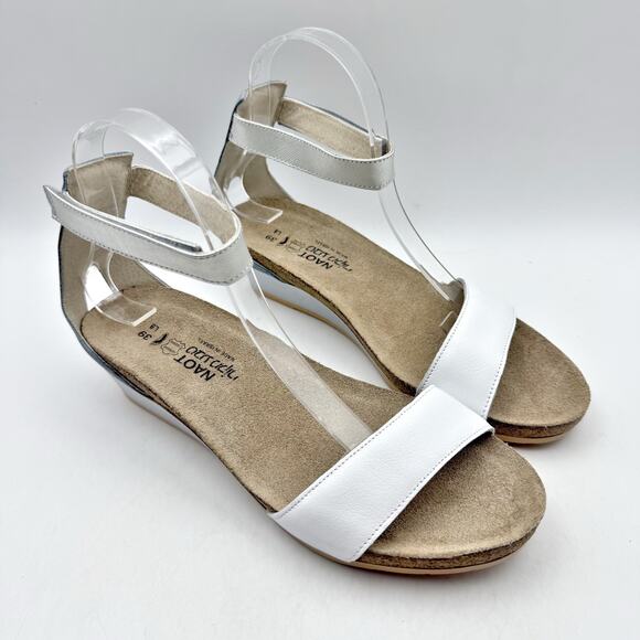 NAOT Womens Pixie Sandal EU 39 US 8 White Silver Leather EUC - Picture 5 of 15